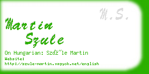 martin szule business card